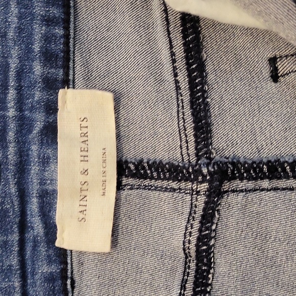 Saints & Hearts Blue Floral Printed Flare Jeans - Picture 3 of 7